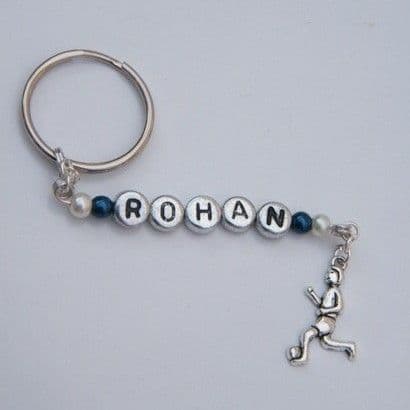 Footballer Personalised Keyring