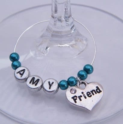 Friend Personalised Wine Glass Charm