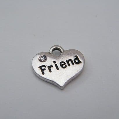 Friend Wine Glass Charm - Initial Full Sparkle Style