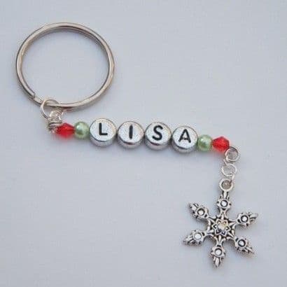 Frosty Snowflake Personalised Keyring