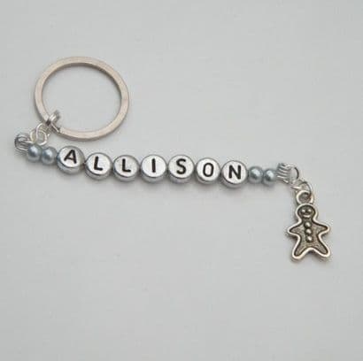 Gingerbread Man Personalised Keyring