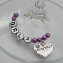 Goddaughter Wine Glass Charms