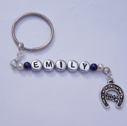 Good Luck Horseshoe Personalised Keyring