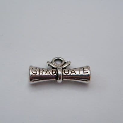 Graduate Scroll Personalised Keyring - Double Charm Beaded Style