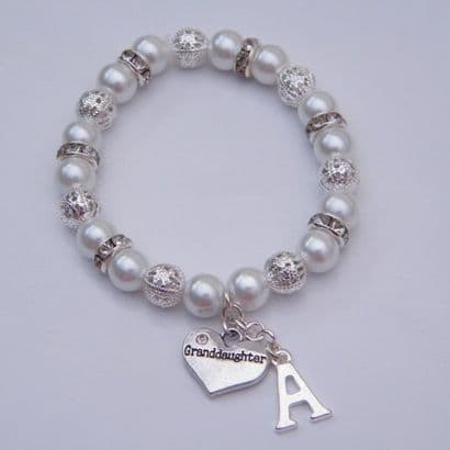 Granddaughter Initial Bracelet - Sparkle & Bling Style