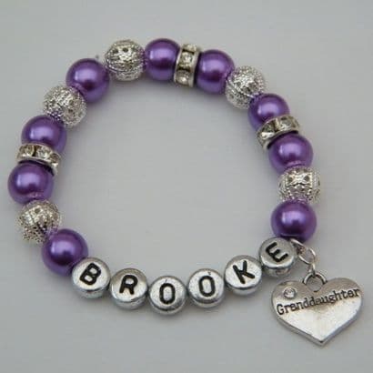 Granddaughter Personalised Bracelet - Sparkle & Bling Style