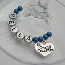 Granddaughter Wine Glass Charms