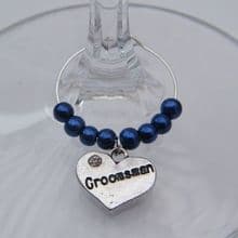Groomsman Wine Glass Charms