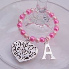 Happy Anniversary Wine Glass Charms