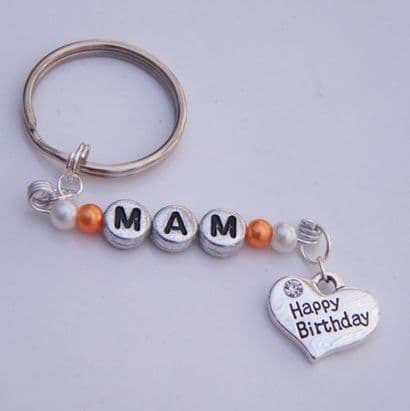 Happy Birthday Heart Personalised Keyring