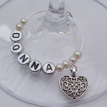 Heart Wine Glass Charms