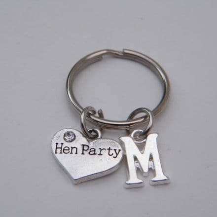 Hen Party Keyring - Initial Charm Style