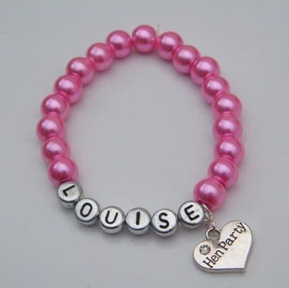 Hen Party Personalised Bracelet - Beaded Style
