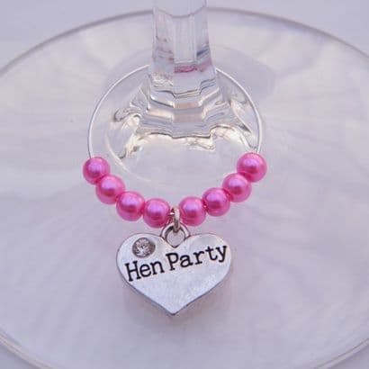 Hen Party Wine Glass Charm Favours - Beaded Style