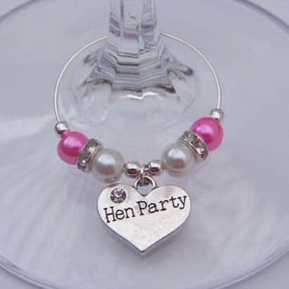 Hen Party Wine Glass Charm Favours - Elegance Style