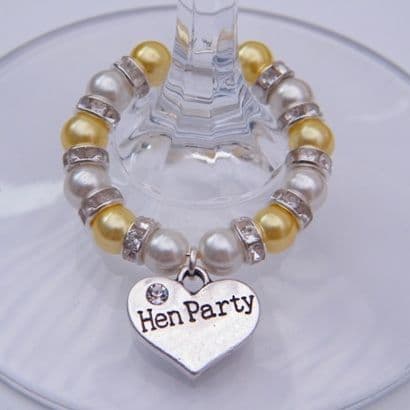 Hen Party Wine Glass Charm Favours - Full Sparkle Style