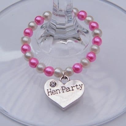Hen Party Wine Glass Charm - Full Bead Style