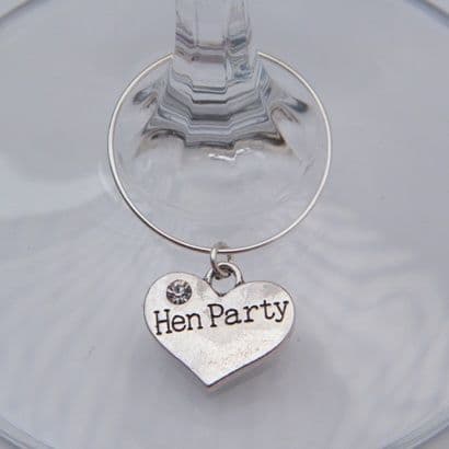 Hen Party Wine Glass Charm - Hoop Style