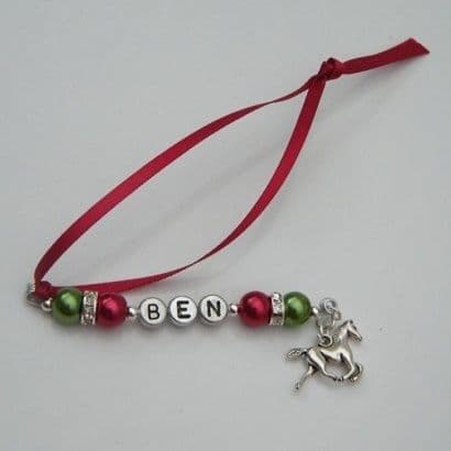 Horse Personalised Christmas Tree Decoration