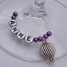 Hot Air Balloon Wine Glass Charms