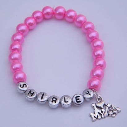 I Love My Dog Personalised Bracelet - Beaded Style