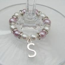 Initial Alphabet Letter Wine Glass Charms