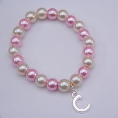Initial Bracelet - Charm Beaded Style