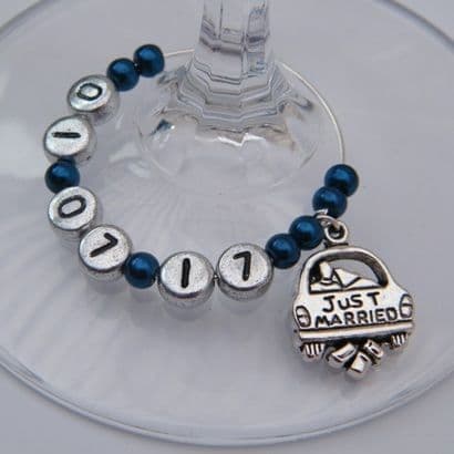 Personalised Name Wine Glass Charm With Stars In A Gift Card