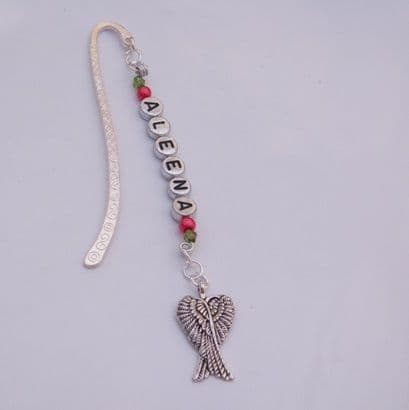 Large Angel Wings Personalised Bookmark