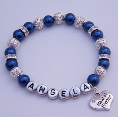 Maid Of Honour Personalised Bracelet - Sparkle & Bling Style