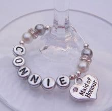 Maid Of Honour Wine Glass Charms