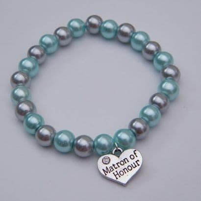 Matron Of Honour Bracelet - Charm Beaded Style