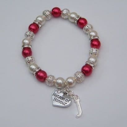 Matron Of Honour Initial Bracelet - Sparkle & Bling Style