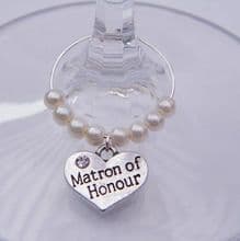 Matron Of Honour Wine Glass Charms