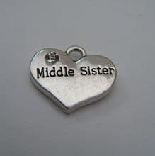 Middle Sister Wine Glass Charms