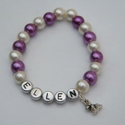 Mini Puppy Dog Personalised Bracelet - Beaded Style