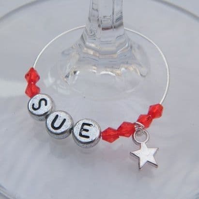 Mini Star Personalised Wine Glass Charm