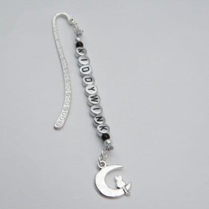 Moon With Cat Personalised Bookmark