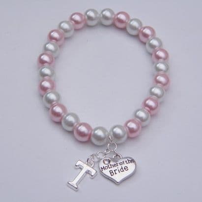 Mother Of The Bride Initial Bracelet - Beaded Style