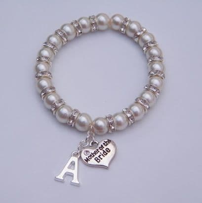 Mother Of The Bride Initial Bracelet - Full Sparkle Style