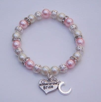 Mother Of The Bride Initial Bracelet - Sparkle & Bling Style
