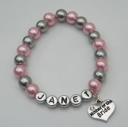 Mother Of The Bride Personalised Bracelet - Beaded Style