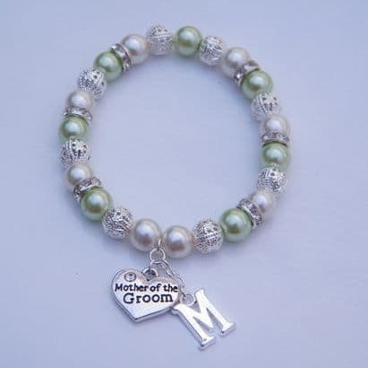Mother Of The Groom Initial Bracelet - Sparkle & Bling Style