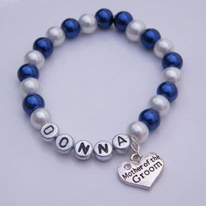 Mother Of The Groom Personalised Bracelet - Beaded Style