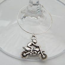 Motorcycle Wine Glass Charms