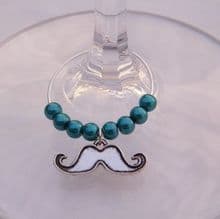 Moustache Wine Glass Charms