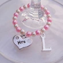 Mr & Mrs Wine Glass Charms