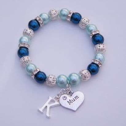 Mum Initial Bracelet - Sparkle & Bling Style