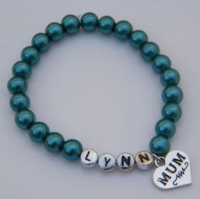Mum Personalised Bracelet - Beaded Style