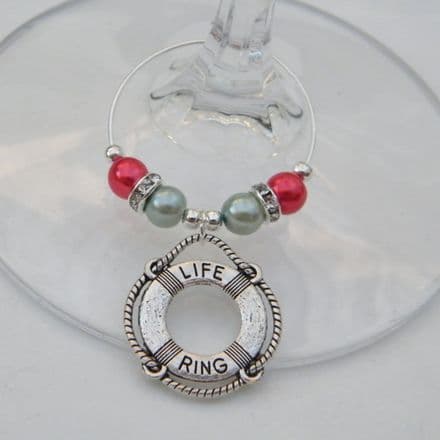 Nautical Life Ring Wine Glass Charm - Elegance Style